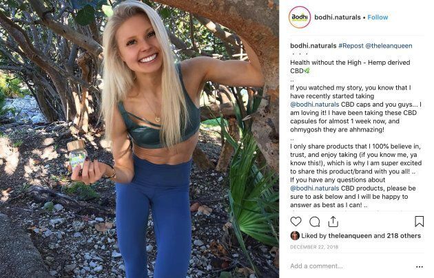 Kyla Ford, daughter of Ontario Premier Doug Ford, appears on cannabis company Bodhi Naturals' Instagram. (Photo: bodhi.naturals/Instagram)