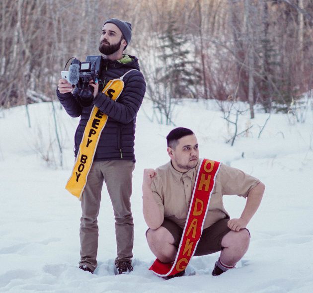 Stephen Robinson, left, and Gordie Lucius bring the laughs — and the sashes — in their new YouTube series "Frick, I Love Nature."