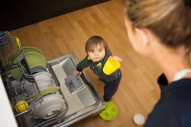 Try narrating your day-to-day activities, such as "we are unloading the dishwasher!"