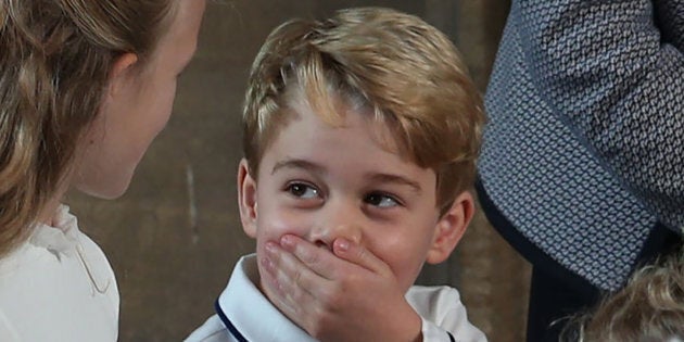 Prince George of Cambridge at the wedding of Britain's Princess Eugenie of York to Jack Brooksbank on Oct. 12, 2018.