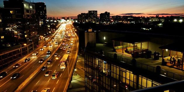 Condo buildings line the Gardiner Expressway in Toronto, Aug. 31, 2017.
