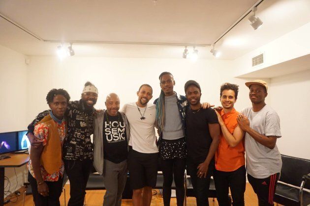David Lewis-Peart, third from right, at a screening of the documentary, "Black Men Loving," which he co-produced with Omar Rivero and Jahsai Ashley.