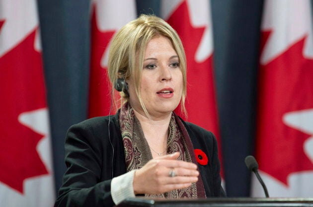 Shadow Minister for Immigration, Refugees and Citizenship Michelle Rempel responds to a question during a news conference in Ottawa on Nov. 1, 2018.