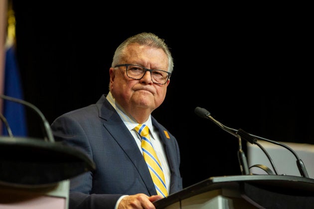 Public Safety Minister Ralph Goodale addresses the media during a press conference at the the Meeting of G7 Foreign and Security Ministers in Toronto on April 23, 2018.