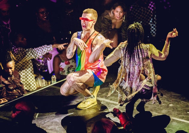 Two competitors vogue on the runaway at Toronto's Black Liberation Ball on Feb. 2, 2019.