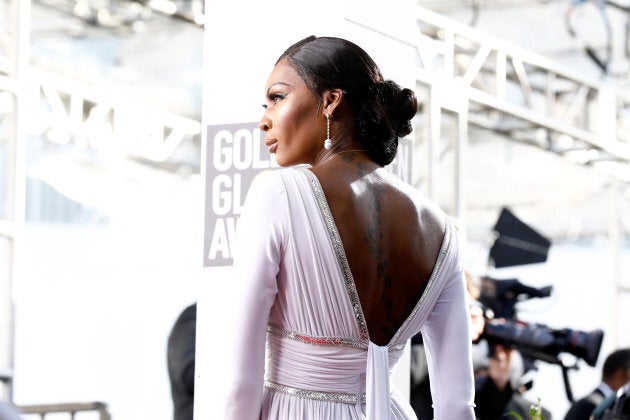 Dominique Jackson arrives for the Golden Globe Awards, at the Beverly Hilton Hotel on Jan. 6, 2019.