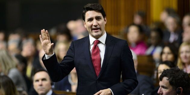 Prime Minister Justin Trudeau stands during question period in the House of Commons in West Block on Parliament Hill in Ottawa on Feb. 5, 2019.
