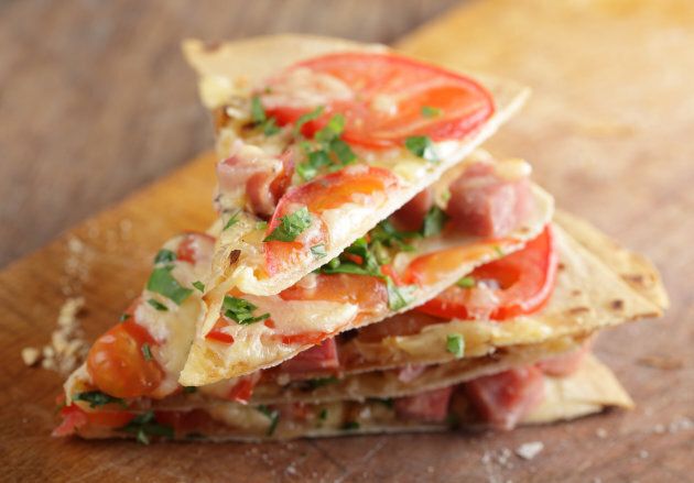 Flatbread pizza is fun for kids to make.