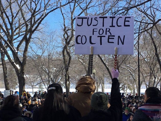 The scene at the courthouse rally.