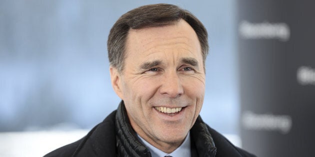 Finance Minister Bill Morneau is interviewed on the closing day of the World Economic Forum in Davos, Switzerland on Jan. 25, 2019.