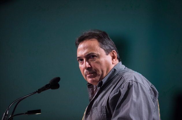 Assembly of First Nations National Chief Perry Bellegarde pauses while speaking during the AFN annual general assembly in Vancouver on July 26, 2018.