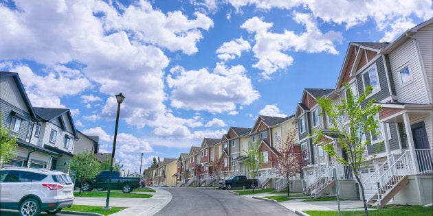 Rowhouses in suburban Calgary, Alta., June 20, 2016. House prices in the city are still below their 2014 peak, according to data from the Teranet house price index.