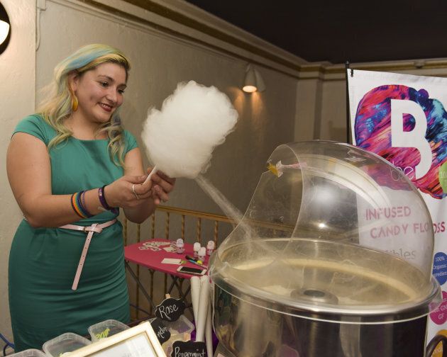 Cannabis infused cotton candy at Women Abuv Ground's CannaCool Lounge at Casa Vertigo on Feb. 9, 2017 in Los Angeles, Calif.
