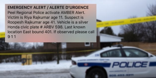 Police tape is seen outside of a house where Riya Rajkumar, 11, was found dead in Brampton, Ont. on Feb. 15, 2019 after an Amber Alert was issued.