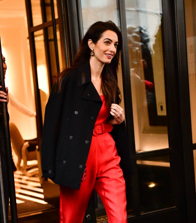 Amal Clooney leaving The Mark Hotel on Feb, 20, 2019.