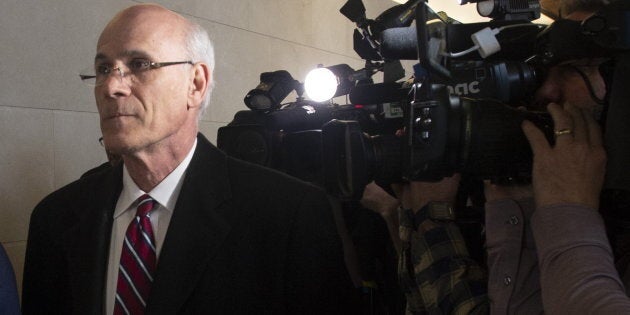 Clerk of the Privy Council Michael Wernick maks his way to the justice committee meeting in Ottawa on Feb. 21, 2019.