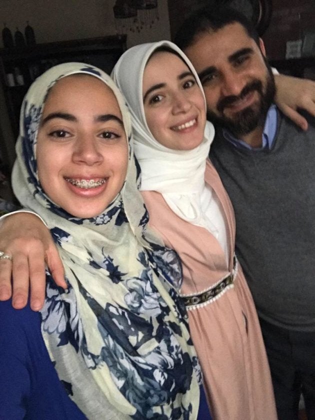 Canadian engineer Yasser Ahmed Albaz, right, is pictured with his daughters Maryam Ahmed (left) and Amal