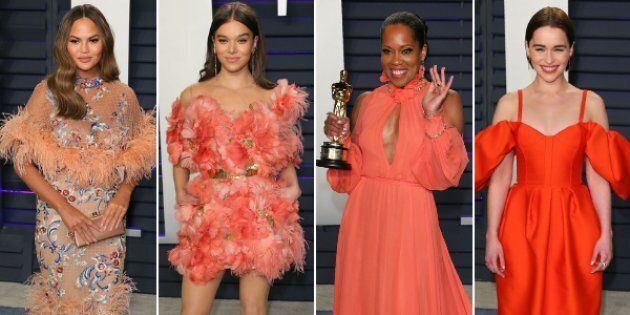 Chrissy Teigen, Hailee Steinfed, Regina King and Emilia Clarke at the 2019 Vanity Fair Oscar afterparty.
