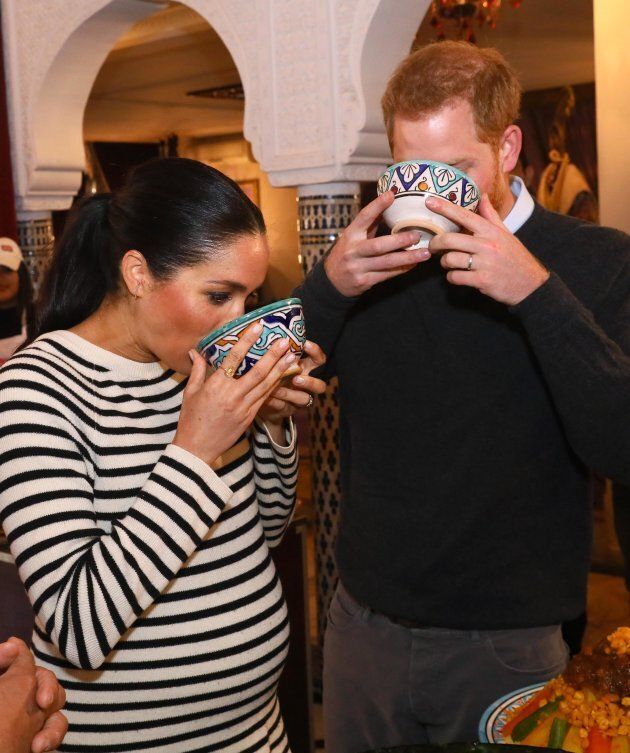 Meghan and Harry sample the goods.