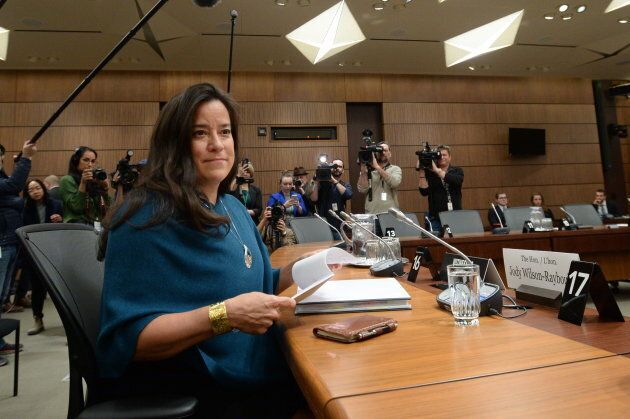Former attorney general Jody Wilson-Raybould appears at the House of Commons Justice Committee on Parliament Hill in Ottawa on Feb. 27, 2019.