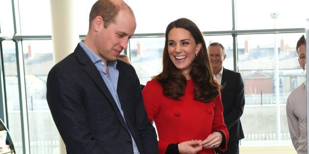 Prince William and Kate Middleton at the National Stadium in Belfast, Northern Ireland, home of the Irish Football Association on Feb. 27, 2019.