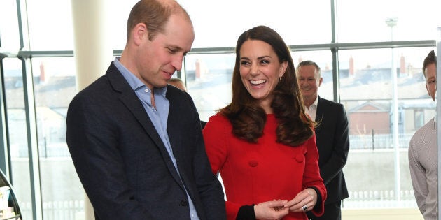 Prince William and Kate Middleton at the National Stadium in Belfast, Northern Ireland, home of the Irish Football Association on Feb. 27, 2019.