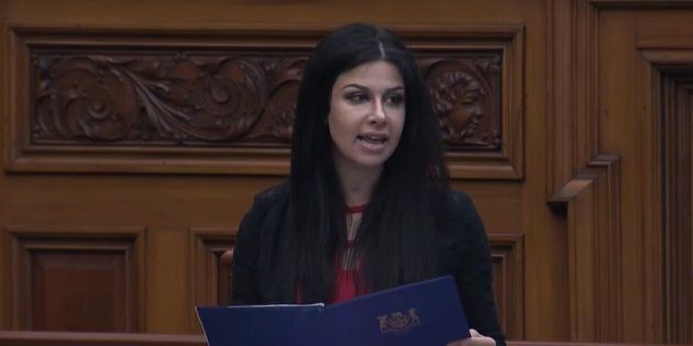 Progressive Conservative MPP Goldie Ghamari speaks during question period on March 4, 2019 at Queen's Park.