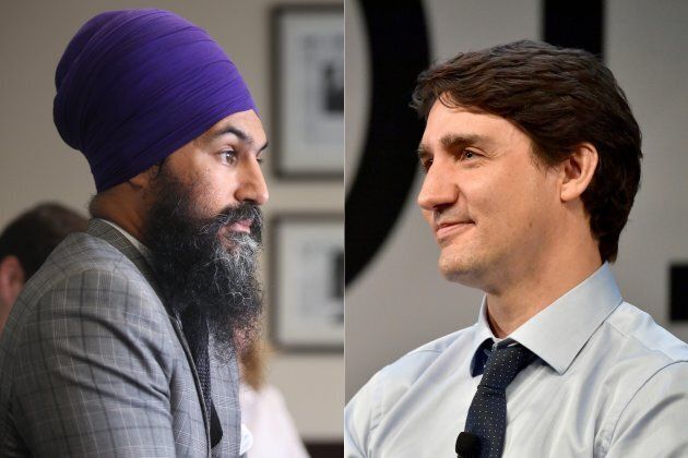 NDP Leader Jagmeet Singh, left, and Liberal Leader and Prime Minister Justin Trudeau, right.