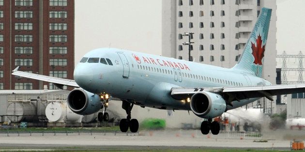An Air Canada Airbus A320 lands on a runway at Pearson International Airport in Toronto in 2010.