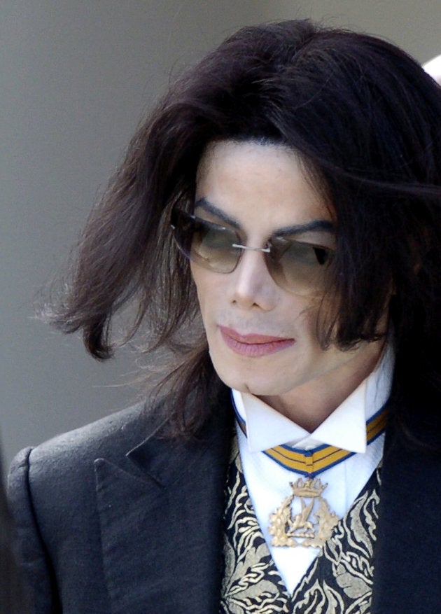 Pop star Michael Jackson leaves the Santa Barbara County Courthouse after his child molestation trial in Santa Maria, Calif. on March 29, 2005.