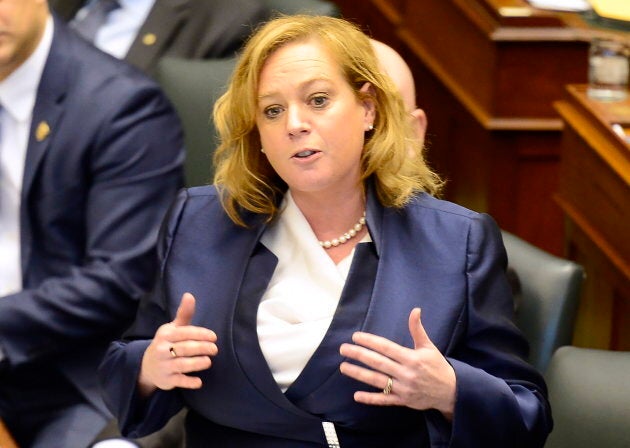 Minister of Children, Community and Social Services Lisa MacLeod rises in the legislature to repeat talking points about her government's changes to the Ontario Autism Program in Toronto on March 7, 2019.