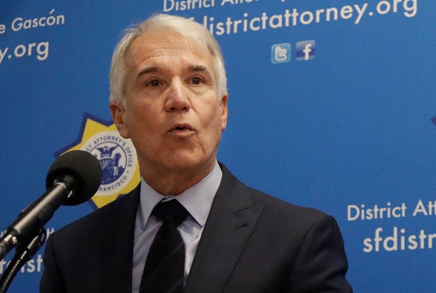 San Francisco District Attorney George Gascon speaks at news conference in San Francisco, Calif. on Feb. 21, 2018.