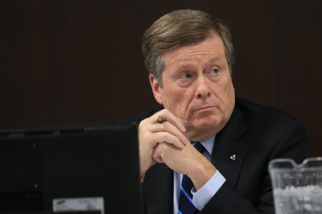 Mayor John Tory as the executive committee debates the budget in February 2019.