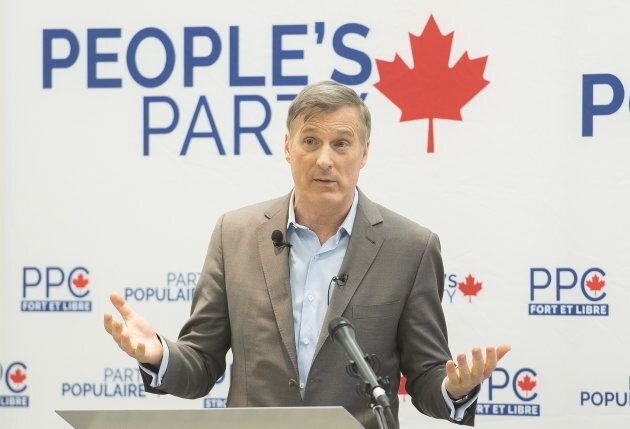 People's Party of Canada Leader Maxime Bernier speaks during a candidate nomination event for the upcoming federal byelection in the riding of Outremont in Montreal on Jan. 27, 2019.