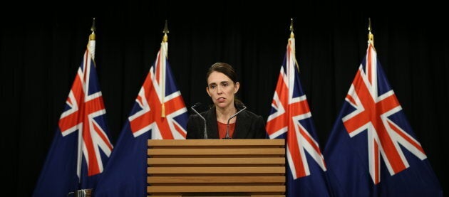 Prime Minister Jacinda Ardern speaks to media during a press conference at Parliament on Friday.