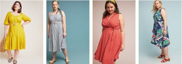 Dresses from Anthropologie's new plus-sized collection APlus.