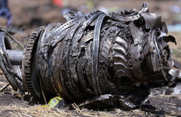 Airplane engine parts are seen at the scene of the Ethiopian Airlines Flight ET 302 plane crash, near the town of Bishoftu, southeast of Addis Ababa, Ethiopia on March 11, 2019