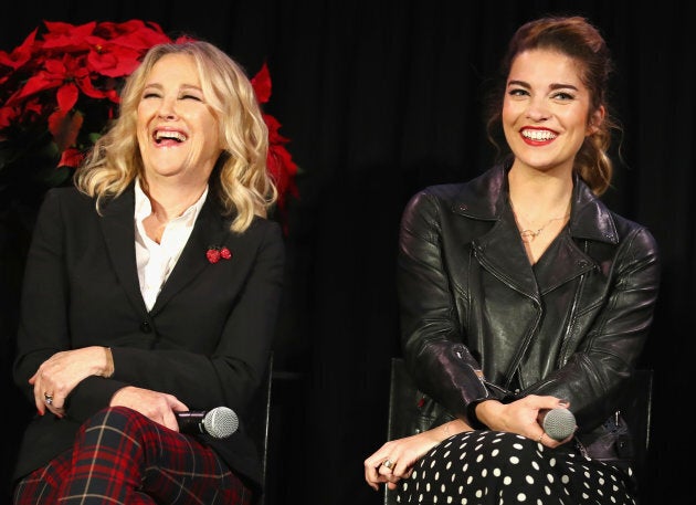 Catherine O'Hara and Annie Murphy crack up during the 'Schitt's Creek Holiday Spectacular!' during Vulture Festival on Nov. 17, 2018.