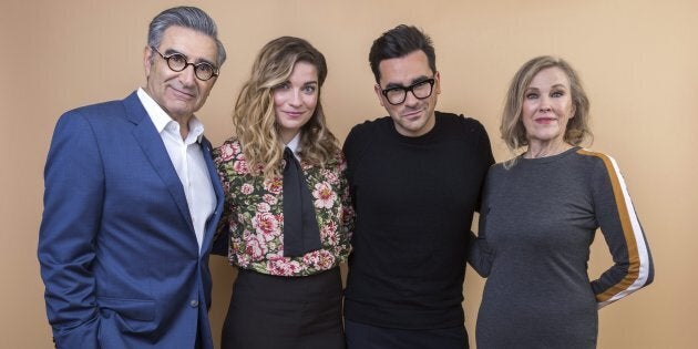 Eugene Levy, Annie Murphy, Daniel Levy and Catherine O'Hara of