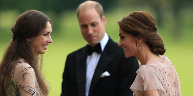 Prince William and Catherine, Duchess of Cambridge are greeted by Rose Hanbury, the Marchioness of Cholmondeley at Houghton Hall on June 22, 2016 in King's Lynn, England.