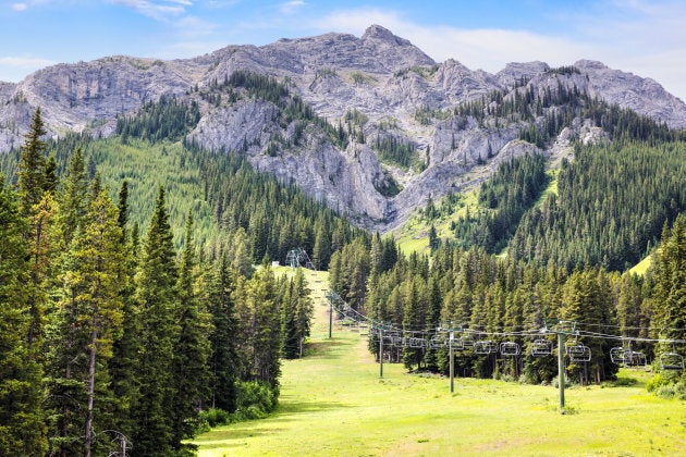 Summer landscape of Mount Norquay in the rocky mountains of Banff National Park, Alta.