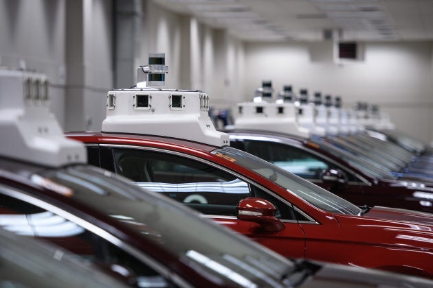 Cameras are seen on the roofs of autonomous vehicles.