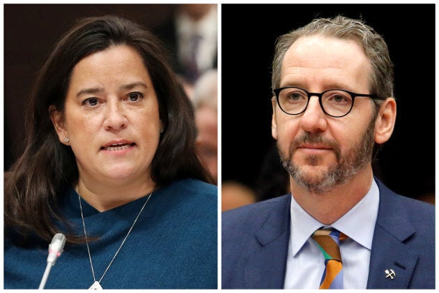 FILE PHOTOS: Liberal MP and former Canadian justice minister Jody Wilson-Raybould and Gerald Butts, who quit last month as Canadian Prime Minister Justin Trudeau's chief aide, are seen in this combination photo testifying before the House of Commons justice committee on Parliament Hill in Ottawa, Ontario, Canada, on February 27, 2019 and on March 6, 2019 respectively. REUTERS/Chris Wattie (L) Patrick Doyle (R)