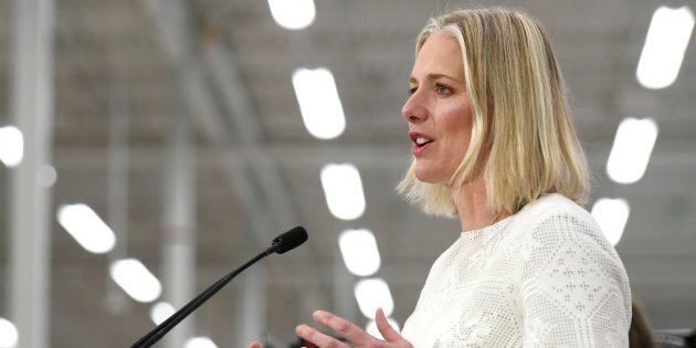 Minister of Environment and Climate Change Catherine McKenna speaks to reporters at a press conference in Ottawa on March 4, 2019.