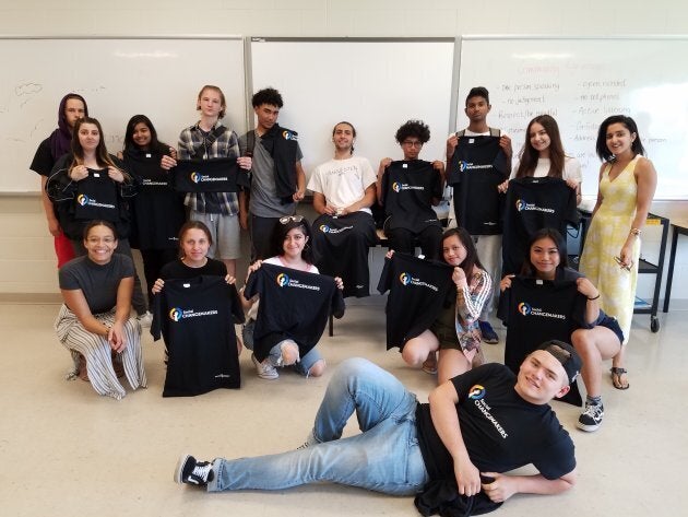 Youth participants are photographed at a week-long equity camp organized by Harmony Movement in partnership with the York Catholic District School Board.