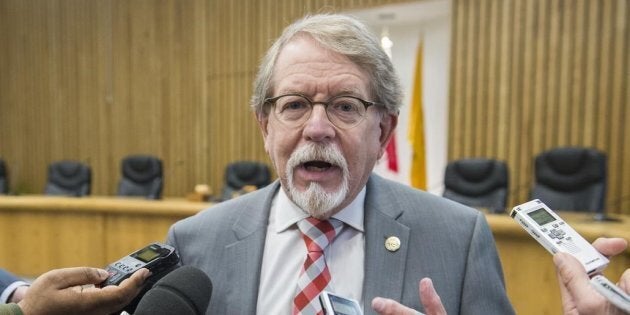 Dr. William Steinberg speaks to reporters following a news conference in Montreal on April 5, 2019, where he called on Quebecers to oppose the Quebec government's newly tabled Bill 21.