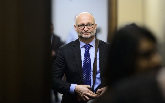 Justice Minister and Attorney General David Lametti leaves a cabinet meeting in the House of Commons on Parliament Hill in Ottawa on April 9, 2019.