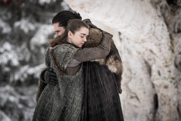 Arya Stark and Jon Snow have an emotional reunion in the season premiere of "Game of Thrones."