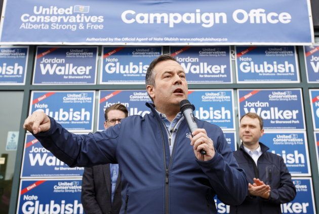 United Conservative Party leader Jason Kenney speaks at a rally before the election, in Sherwood Park Alta, on April 15, 2019.