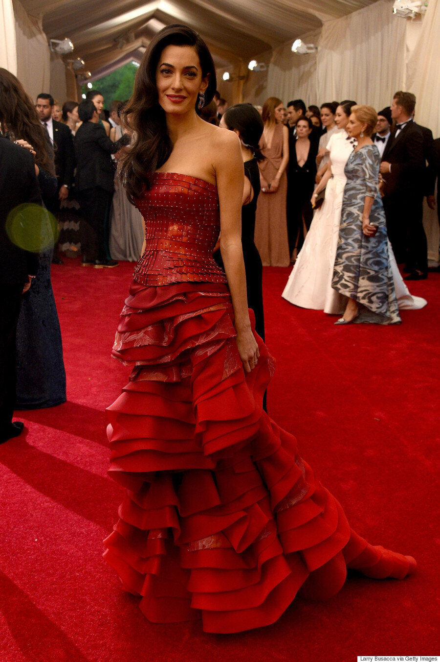 red met gala dress